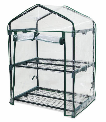 Minikasvihuone 2 hyllyä 49x69x90cm - Kasvihuoneet - 6416556932308 - 1