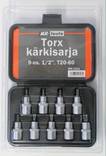 Kärkisarja torx 9-osainen 1/2" T20-60 - Työkalusarjat, hylsysarjat ja räikät - 6430032153070 - 1