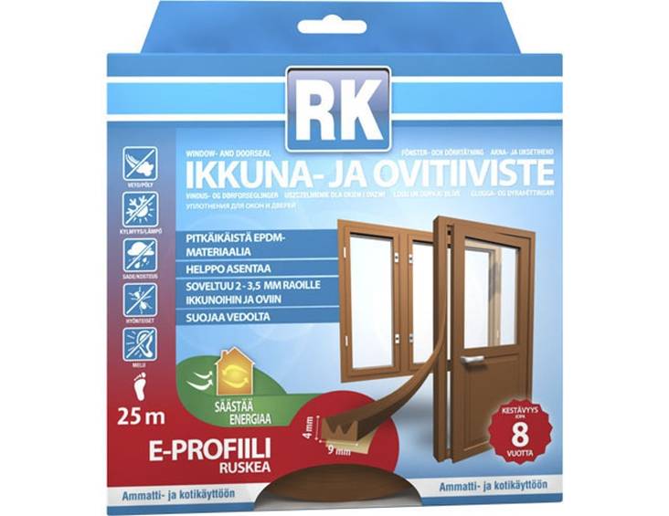 Ikkuna- ja ovitiiviste RK E-profiili 25m - Ikkunatiivisteet - 6418091347210 - 1