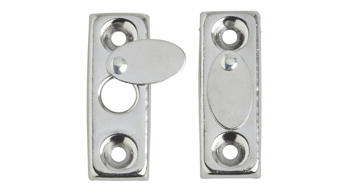 Ikkunakilpi PROF 602 kromattu teräs 2kpl - Ikkunahelat ja painikkeet - 6438313581420 - 1