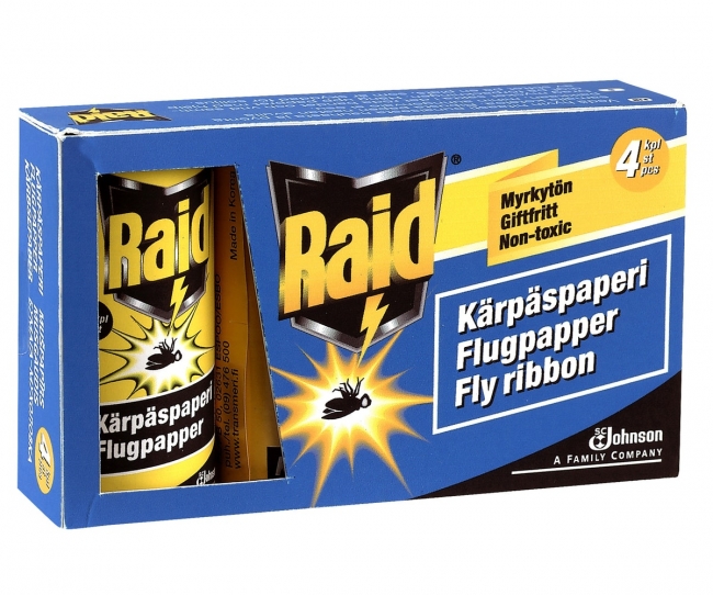 Kärpäspaperi Raid 4 kpl - Hyönteisansat ja Hyttyskarkottimet - 6414402171000 - 1