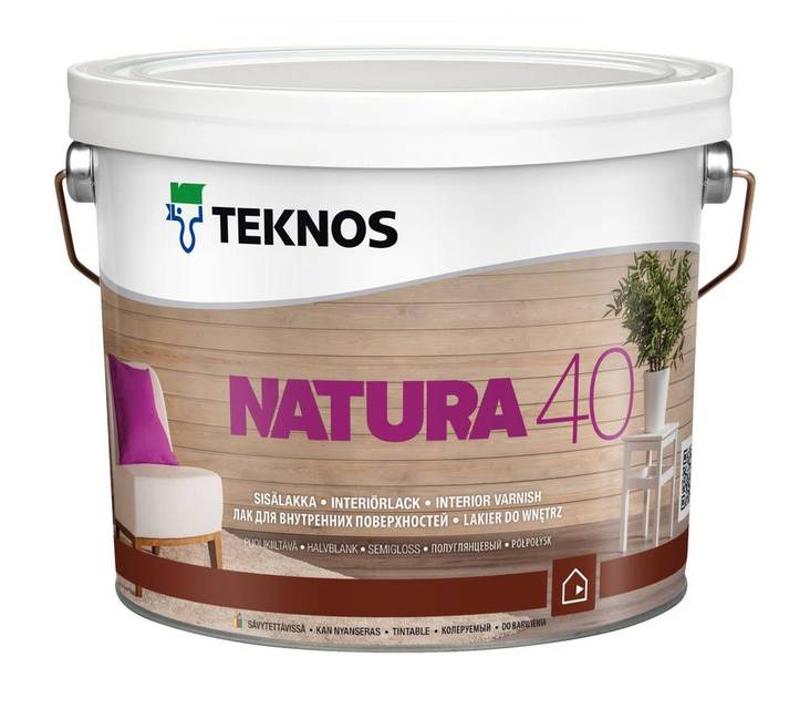 Natura 40 Sisälakka 2,7 L Puolikiiltävä - Paneelilakat - 6414621059080 - 1