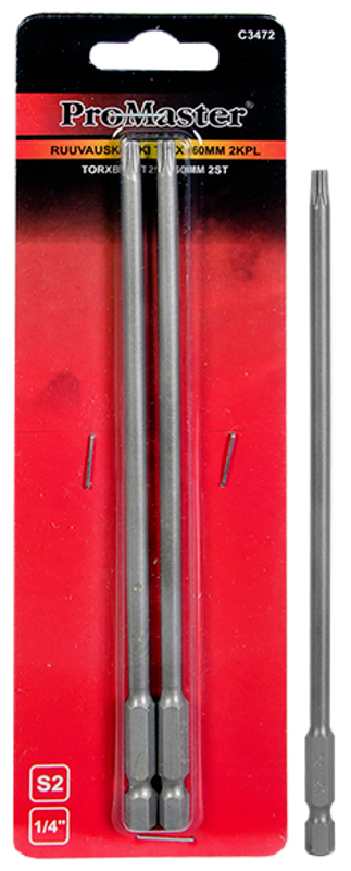 Pitkät Torx-Ruuvauskärjet ProMaster 1/4" - Ruuvauskärjet - 6420286834740 - 1