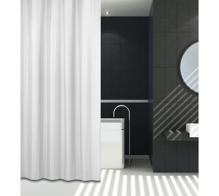 Suihkuverho Pisla valkoinen tekstiili - Kylpyhuoneen sisustus - 6414675130810 - 1