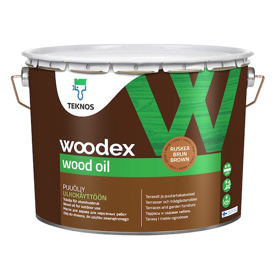 Woodex Wood Oil ruskea puuöljy 9l - Terassiöljyt, puuöljyt ja kalusteöljyt - 6414621144120 - 1