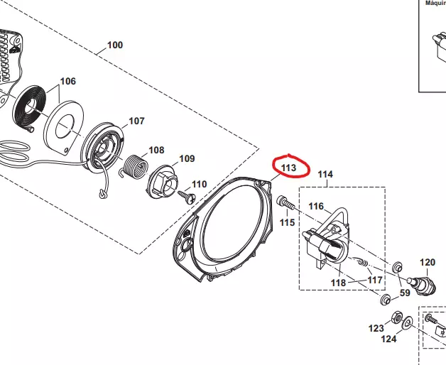 Dolmar PS-420 Air guide plate - Dolmar ja Makita moottorisahojen varaosa - 195118040 - 1