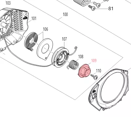Dolmar PS-420 Starter wheel - Dolmar ja Makita moottorisahojen varaosa - 195160020 - 1