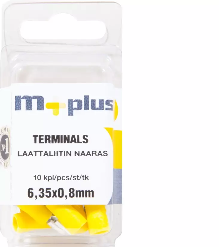 M+ laattaliitin 6,35x0,8mm - Autosähkötarvikkeet - 6417196697190 - 1