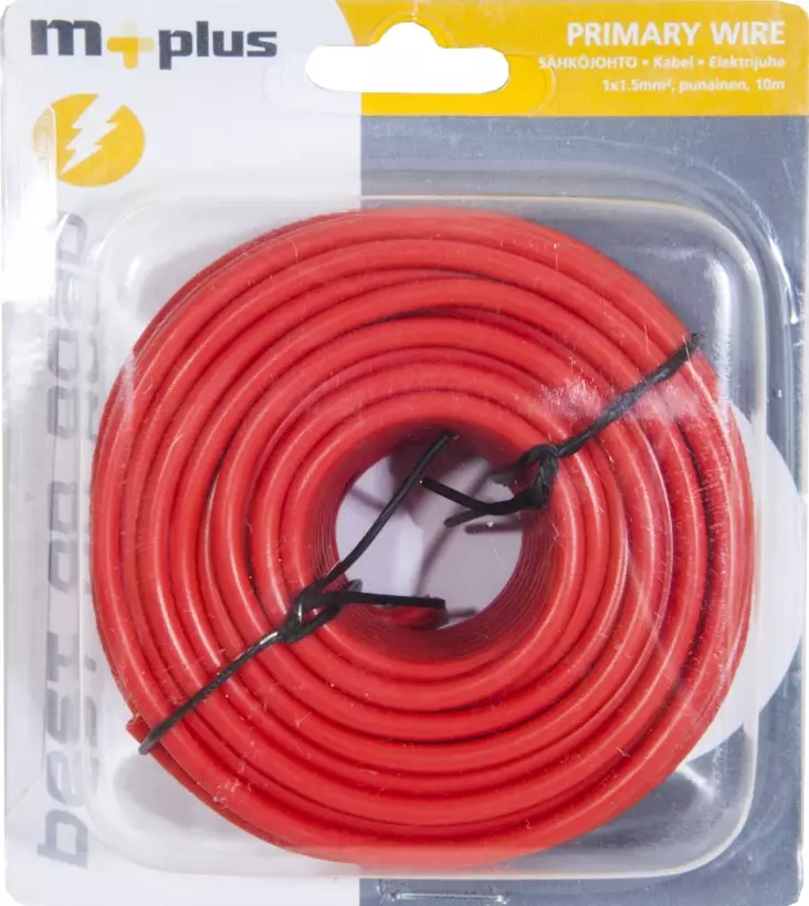 M+ sähköjohto punainen 1x1.5mm2 10m - Autosähkötarvikkeet - 6417196694410 - 1
