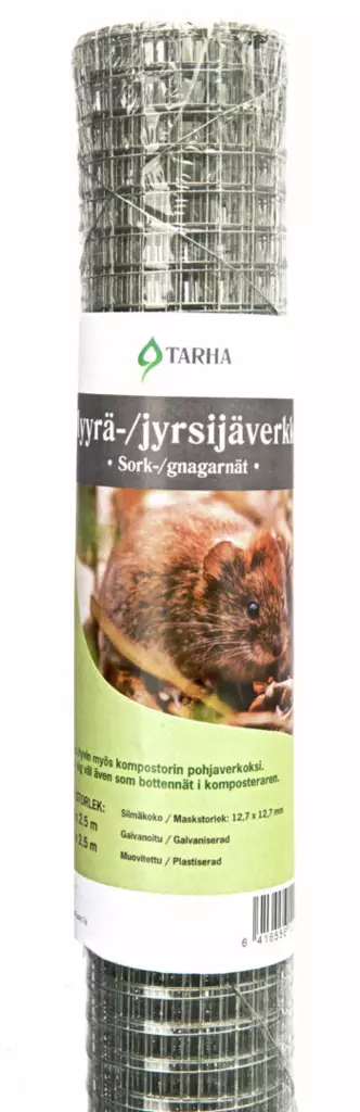 Myyrä-/jyrsijäverkko 1,2x2,5m hitsattu - Aitaverkot ja aitatarvikkeet - 6416556100950 - 1