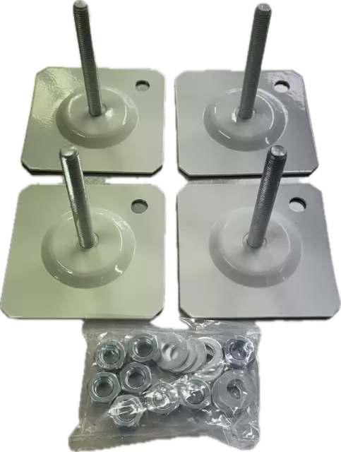 Säätöjalka Valkoinen M10x90 95x95x2 - Kulmalevyt - GBSTF100 - 1