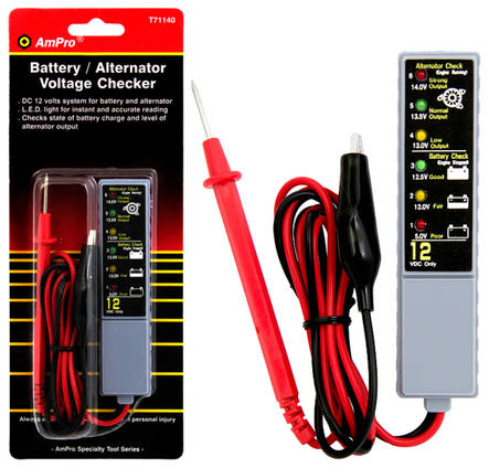 Akun Latausjännitetesteri AmPro - Autosähkötarvikkeet - 795609711401 - 1