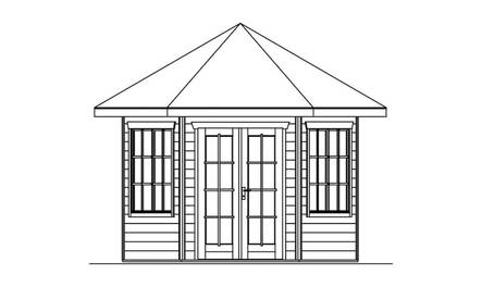 Huvimaja Almelo maalattu harmaa 7,8m² - Aitat ja vierasmajat - 4018211034741 - 2