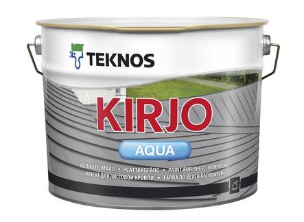 Kirjo Aqua Peltikattomaali 9L PM3 - Kattomaalit - 6414621019961 - 1