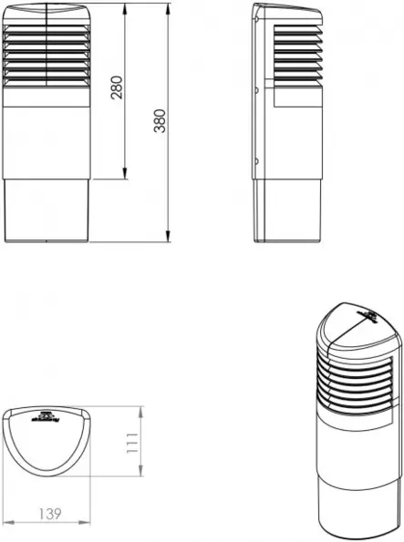 Tuuletuspaalun hattu Vilpe 125 harmaa - Ilmanvaihtokanavat ja osat - 6410457905171 - 2