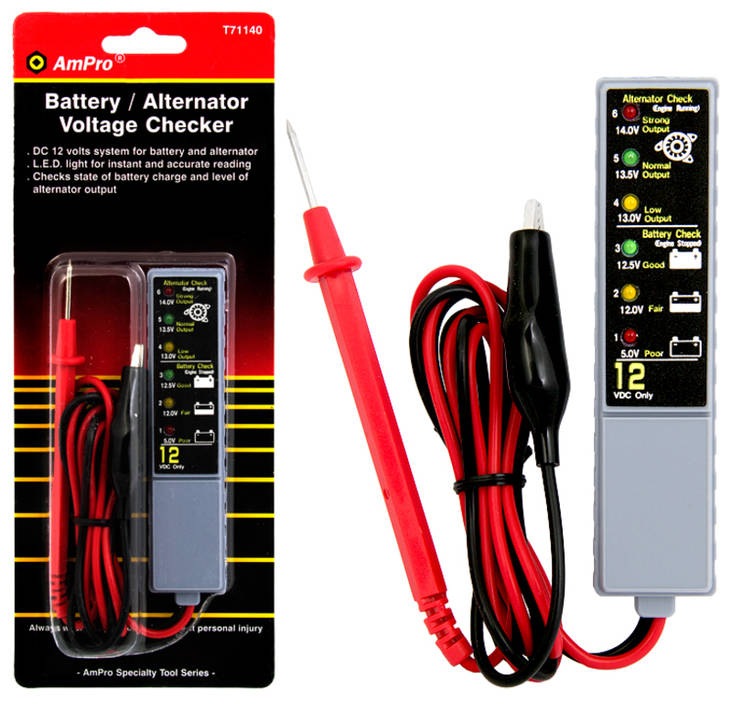 Akun Latausjännitetesteri AmPro - Autosähkötarvikkeet - 795609711401 - 1