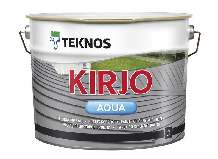 Kirjo Aqua Peltikattomaali 9L PM3 - Kattomaalit - 6414621019961 - 1
