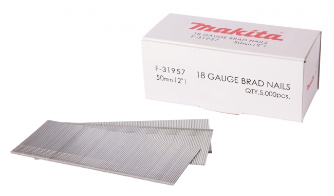 Makita Dyckert naula 1,2 x 50 mm, 18Ga, 5000 kpl F-31957 - Viimeistelynaulat - 088381292511 - 1