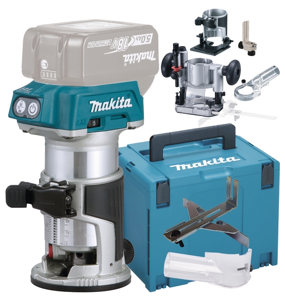 Makita Käsijyrsin LXT DRT50ZJX5 - Höylä, monitoimikone, jyrsin- ja hiomako - 88381846141 - 1