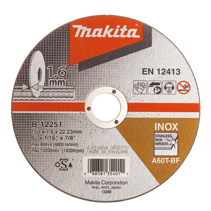 Makita Katkaisulaikka metalli 150x1,6mm B-12251 - Katkaisulaikat ja hiomalaikat - 088381354011 - 1