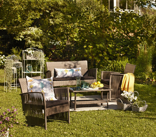 Sohvasetti verona polyrottinki - Puutarhapöydät, -penkit ja ryhmät - 6405422985791 - 1