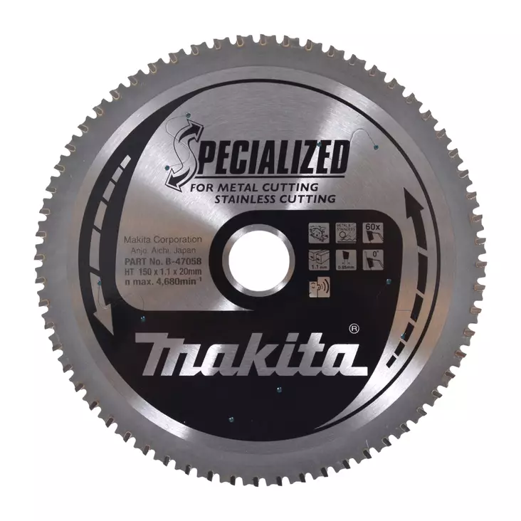 MAKITA Pyörösahanterä HM 150 mm, Z-60 B-47058 - Pyörösahanterät - 088381454261 - 1