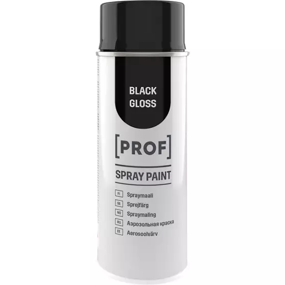 Spraymaali PROF musta kiiltävä - Spraymaalit ja spraylakat - 6438313407621 - 2