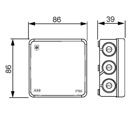 Pintajakorasia ABB AP9MP IP55 musta - Jakorasiat, asennusrasiat ja liitäntäras - 6418677330612 - 2