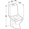 Wc-istuin IDO Glow 61 2-H ilman kantta - WC-istuimet - 6416129387962 - 2