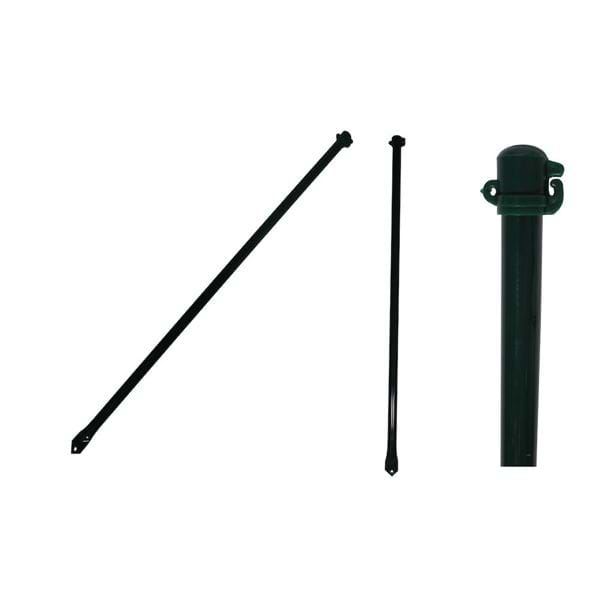 Aitatolppa 125 cm ø2 cm musta - Aitaverkot ja aitatarvikkeet - 6416273058862 - 1