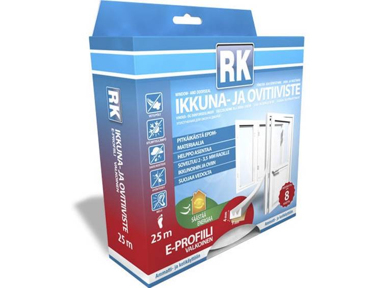 Ikkuna- ja ovitiiviste RK E-profiili 25m - Ikkunatiivisteet - 6418091347012 - 2