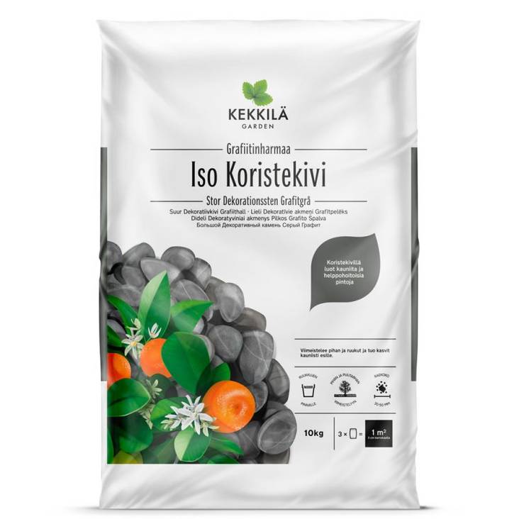 Kekkilä Koristekivi iso Grafiitinharmaa 10kg - Koristekivet - 6433000101172 - 1