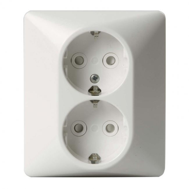 Jussi pistorasia 2-os. Schuko+kehys-uppo - Uppopistorasiat - 6438199005102 - 1