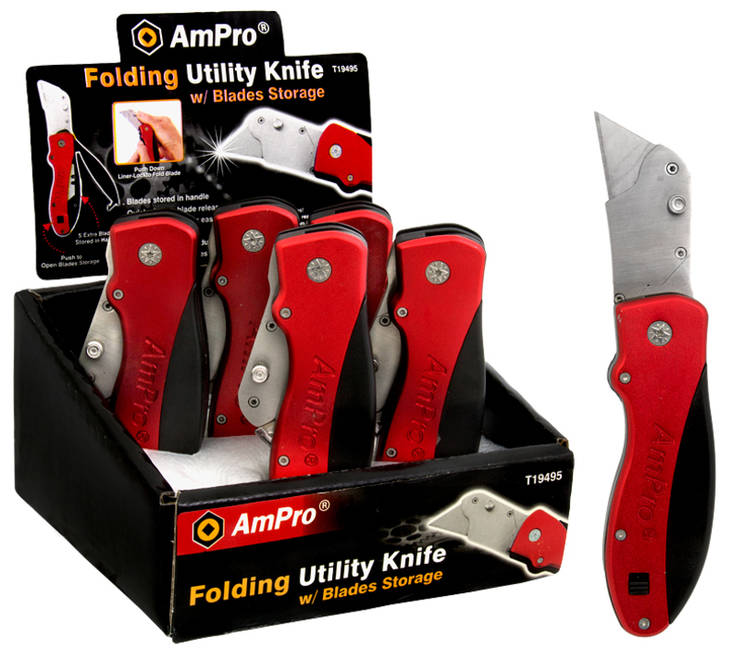 Kääntöveitsi AmPro Taittuva - Katkoteräveitset ja mattoveitset - 795609194952 - 1