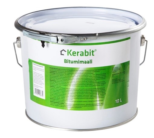 Bitumikattomaali Kerabit musta 10l - Bitumikatteet - 6417547156772 - 1