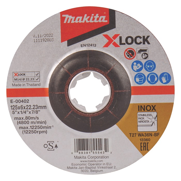 Makita Hiomalaikka X-Lock 125x6,0mm E-00402 - Katkaisulaikat ja hiomalaikat - 088381555432 - 1