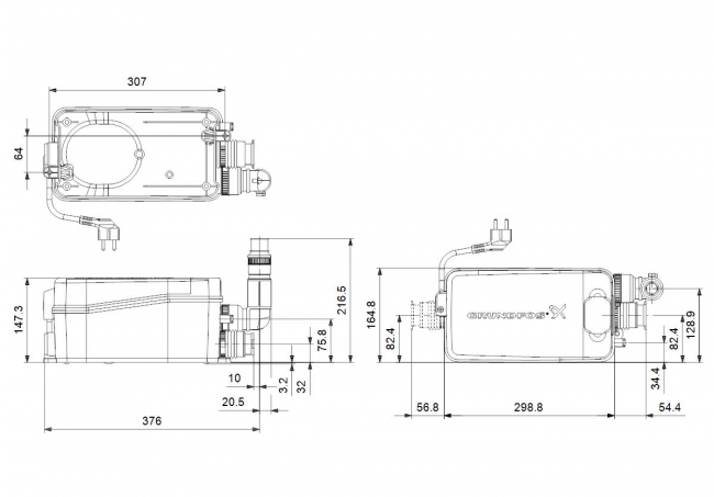 Pienpumppaamo Grundfos Sololift D-2 - Harmaavesisuodatus ja imeytys - 5710624187272 - 1
