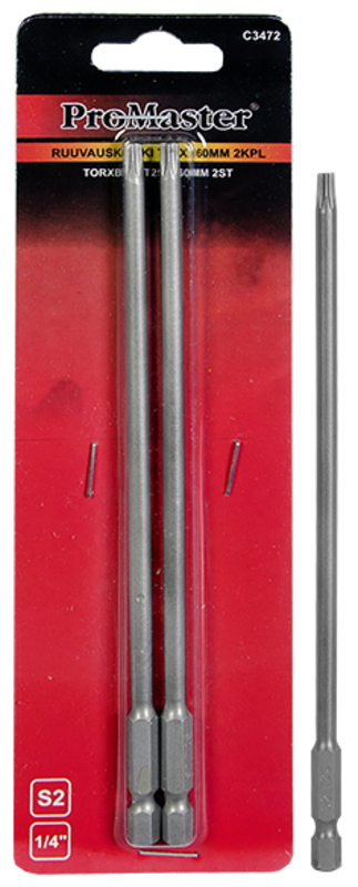 Pitkät Torx-Ruuvauskärjet ProMaster 1/4" - Ruuvauskärjet - 6420286834702 - 1