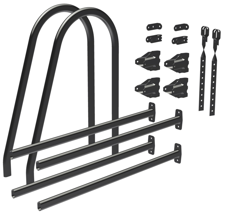 Seinätikkaan asennussarja RR33 musta - Kattoturvatuotteet - 6417538111612 - 1