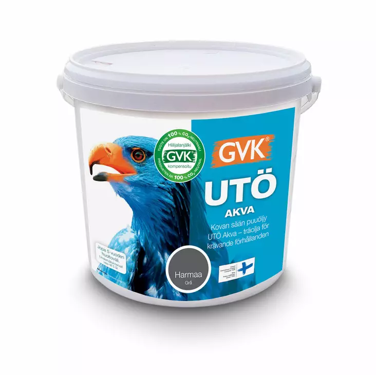 Utö Akva puuöljy harmaa 9 L - Terassiöljyt, puuöljyt ja kalusteöljyt - 6419726999552 - 1