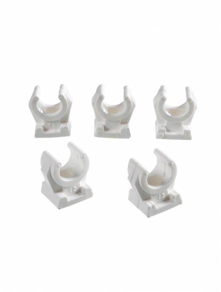 Putkipidin PROF 1-osainen avoin 10mm valkoinen 5kpl - Kannakkeet ja ruuvit - 6405422958443 - 1