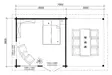 Pihatalo ja katos Vikersund 15,2 m2 + 11,4 m2 - Aitat ja vierasmajat - 4018211761883 - 9