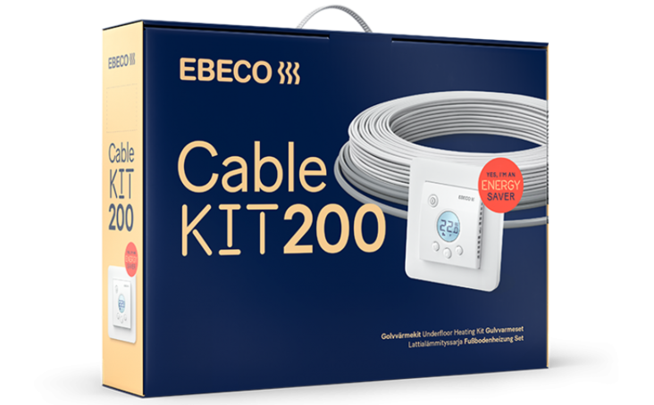 Ebeco Cable Kit 200, 470W, 8,9m - Sähköinen lattialämmitys - 7330778608553 - 1