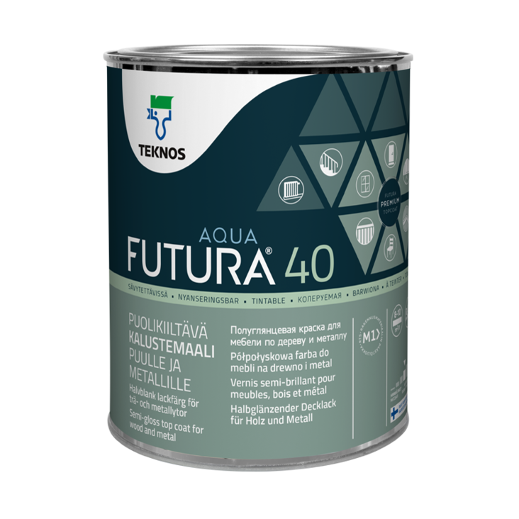 Futura Aqua 40 Kalustemaali 0,9l - Kalustemaalit, ikkunamaalit ja ovimaalit - 6414621020233 - 2