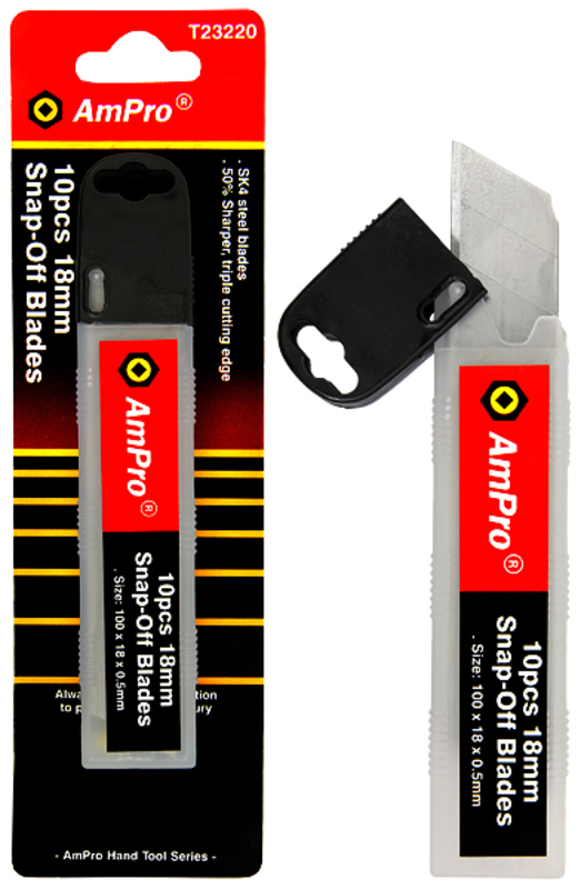 Katkoteräveitsen varaterä 18mm 10kpl - Varaterät veitsille - 795609232203 - 1