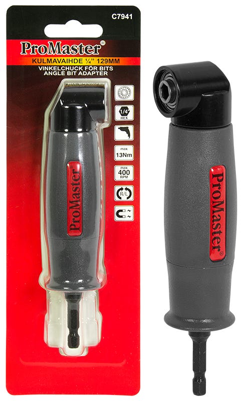Kulmavaihde Promaster 1/4" 129 mm - Muut sähkötyökalujen tarvikkeet - 6420286879413 - 1