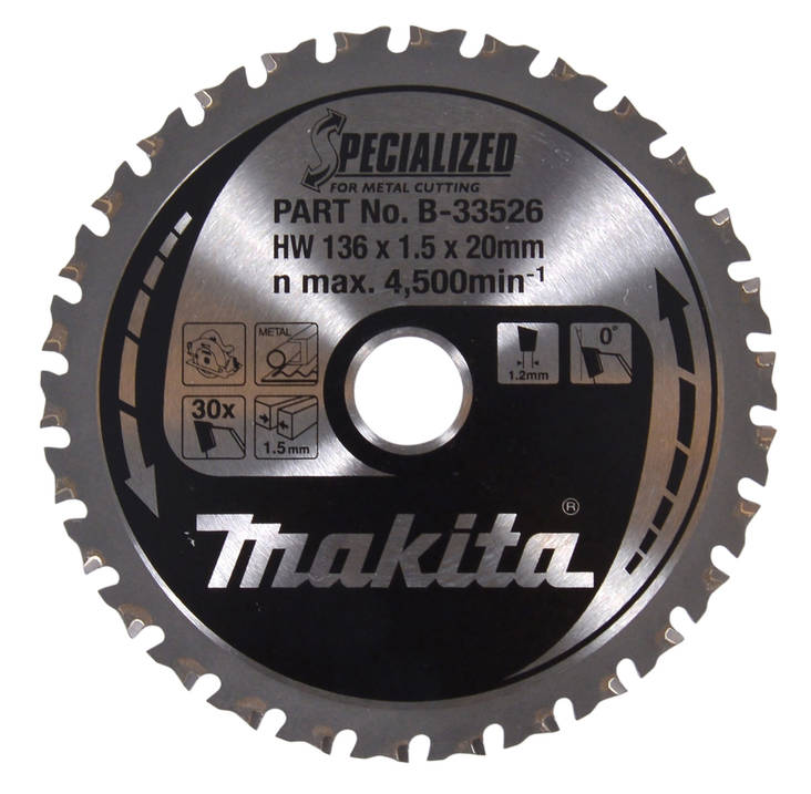 Makita Pyörösahanterä 136mm B-33526 - Pyörösahanterät - 088381422413 - 1