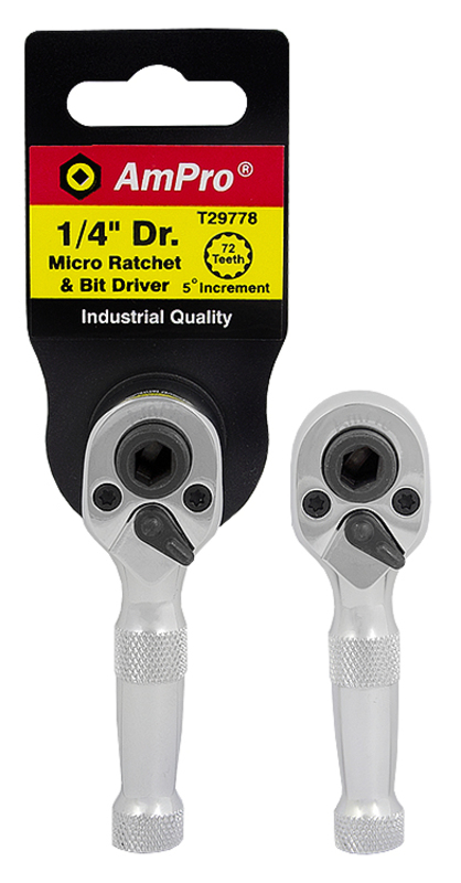 Räikkä- ja kärkiväännin 1/4" AmPro - Hylsyt ja kuusiokoloavaimet - 795609297783 - 1