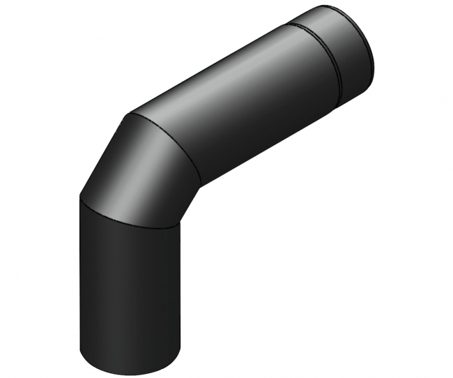 Savuputki Jeremias 115mm 90 astetta must - Savupiiput ja hormit - 5900856825503 - 1
