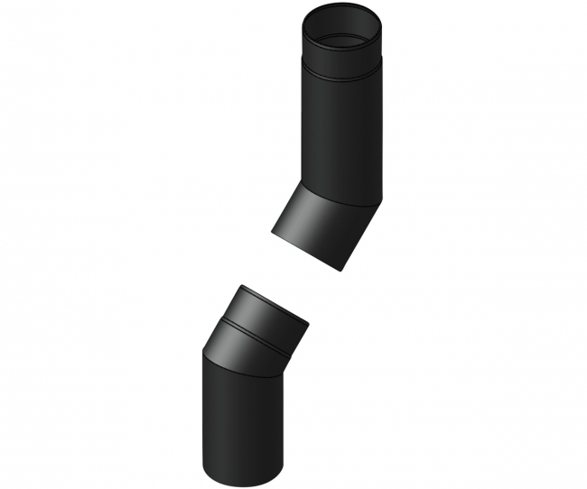 Savuputki Jeremias 120mm 90° nivel musta - Savupiiput ja hormit - 5900856985993 - 1